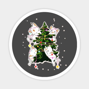 cute cats christmas tree Magnet